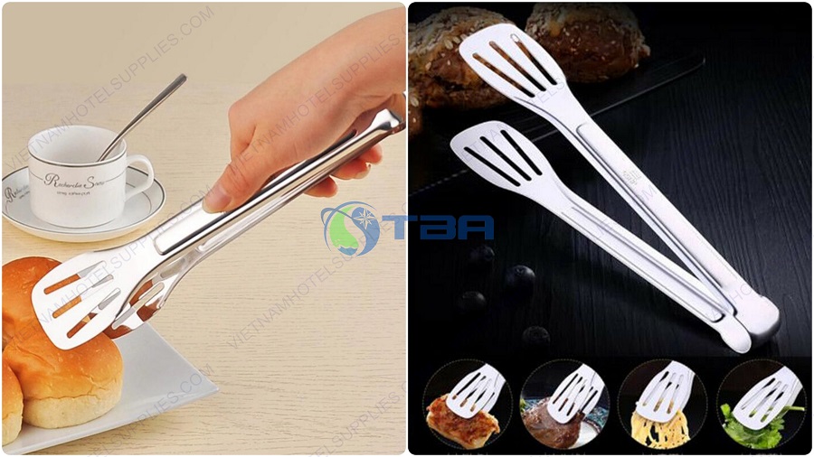Kẹp  inox gắp BBQ-Salad-Bánh-Mì