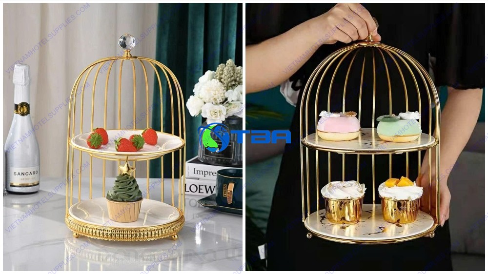 Kệ trưng bày thức ăn lồng chim