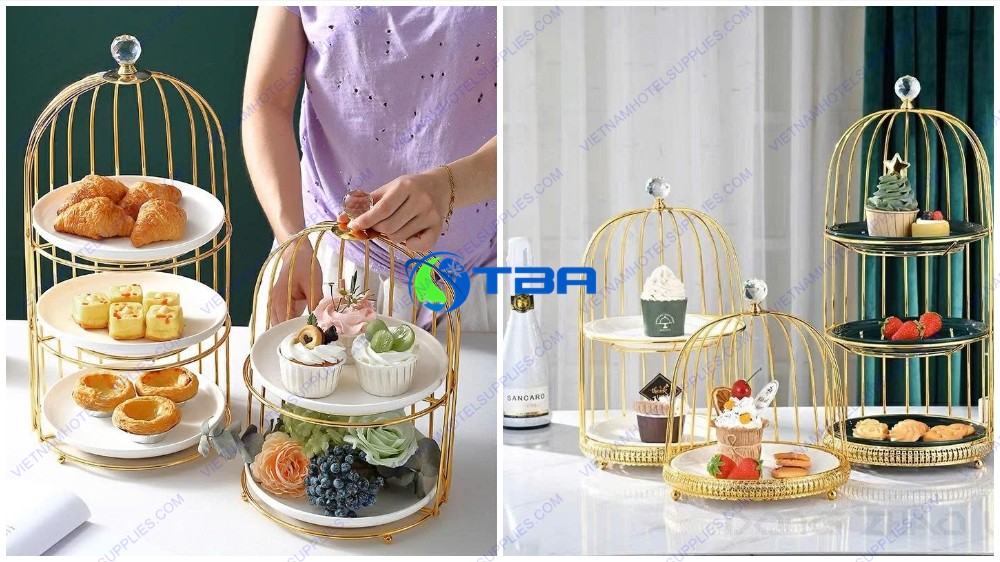 Kệ trưng bày thức ăn lồng chim