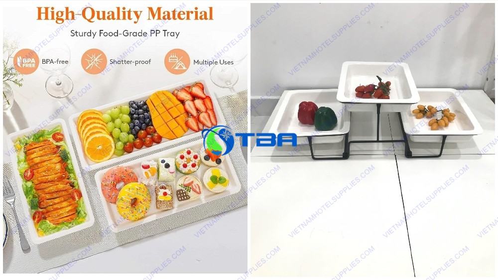 Kệ trưng bày trang trí thức ăn 3 tầng ASIA-F01B