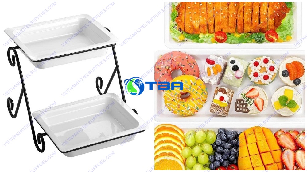 Kệ trang trí bánh 2 tầng chân cong ASIA-F04B