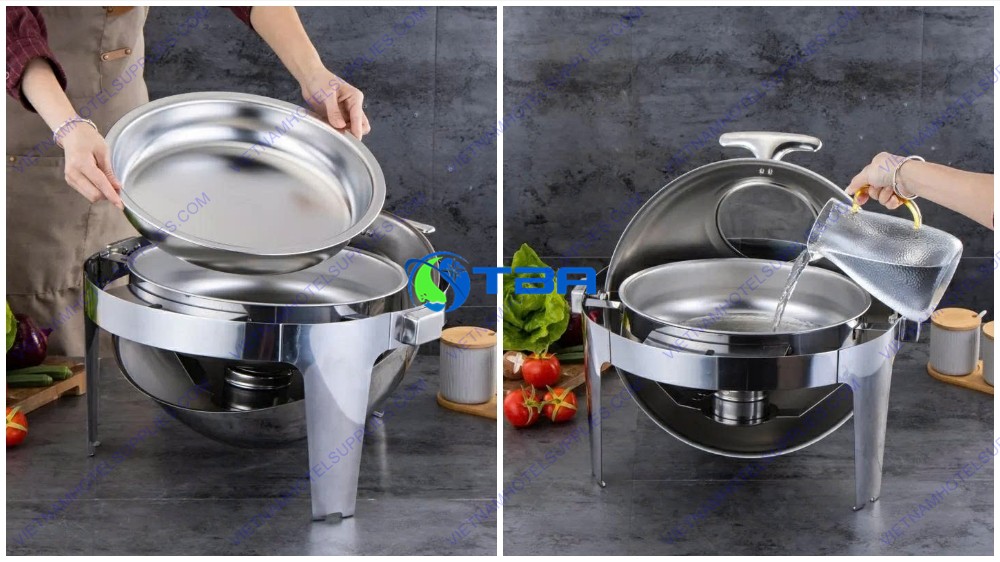 Nồi hâm thức ăn bàn tiệc buffet tròn cao cấp ASIA6051PC