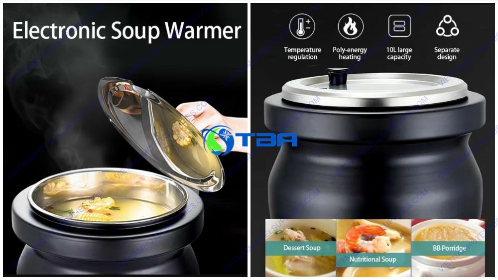 Nồi hâm Soup tiệc buffet màu đen dùng điện ASIA1815SB