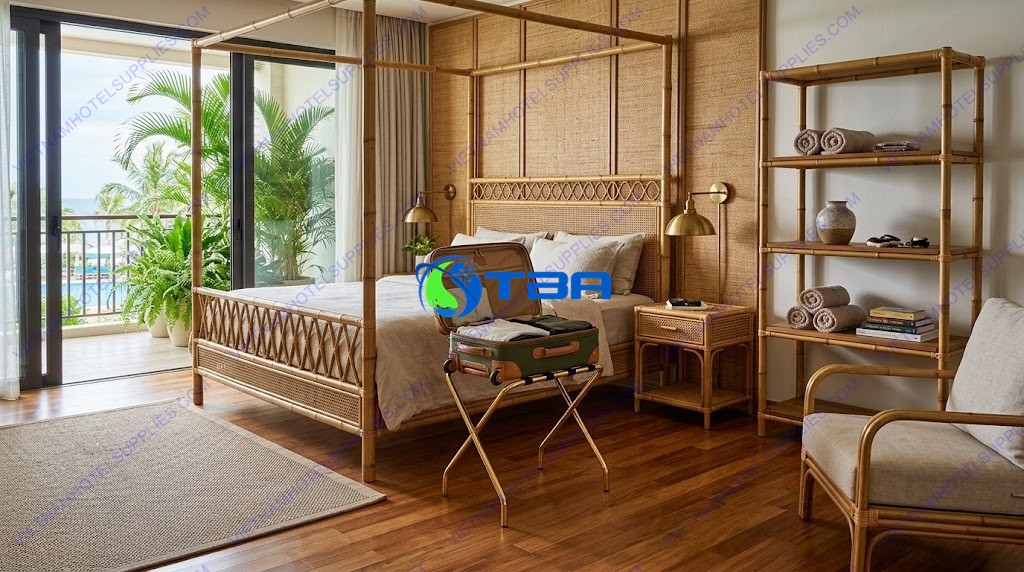 kệ để vali chữ X mạ vàng khách sạn