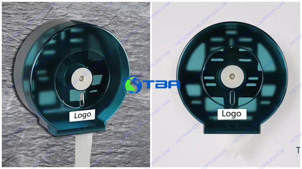 Hộp nhựa đựng giấy vệ sinh cuộn lớn màu xanh