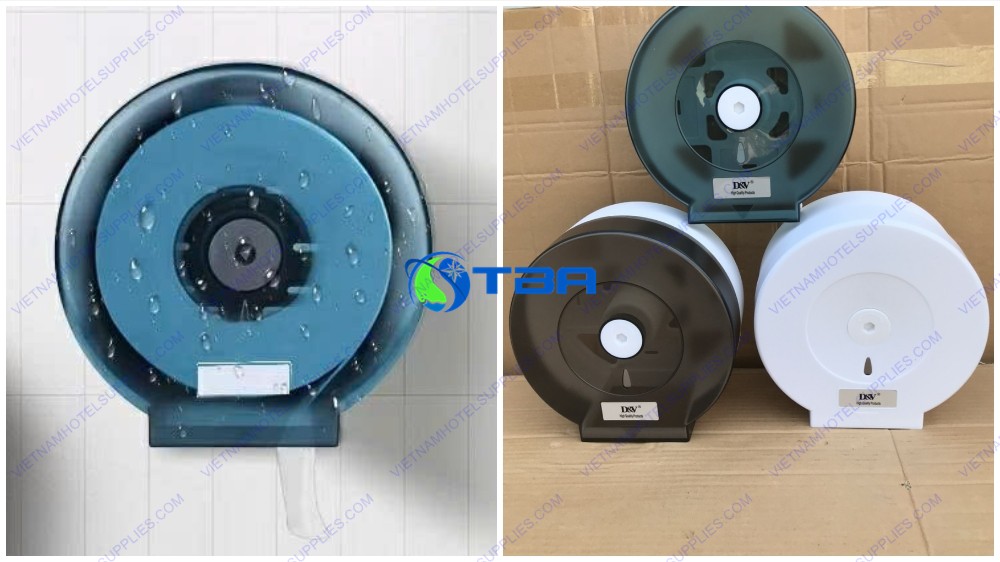 Hộp nhựa đựng giấy vệ sinh cuộn lớn màu xanh