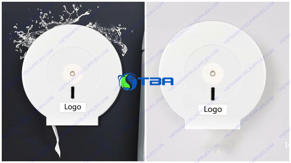 Hộp giấy vệ sinh cuộn tròn bằng nhựa màu trắng