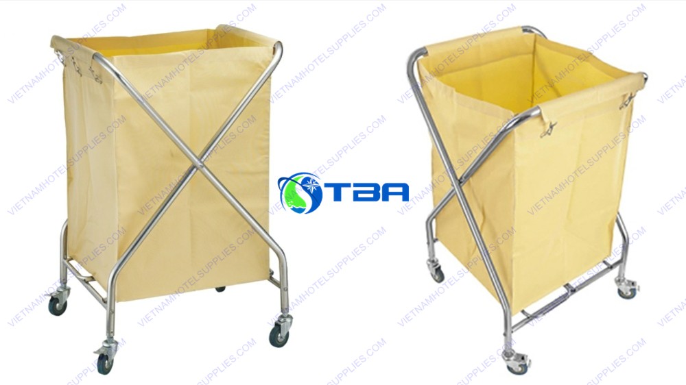 Xe thu gom đồ vải trong bệnh viện khách sạn chữ X