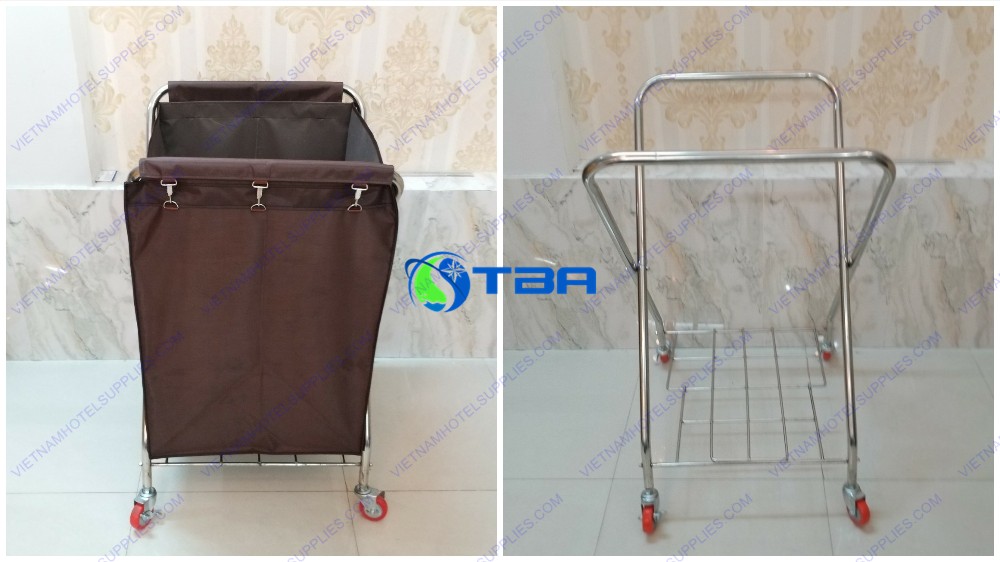 ​    ​Xe thu gom đồ giặt là gấp được khung inox chữ X