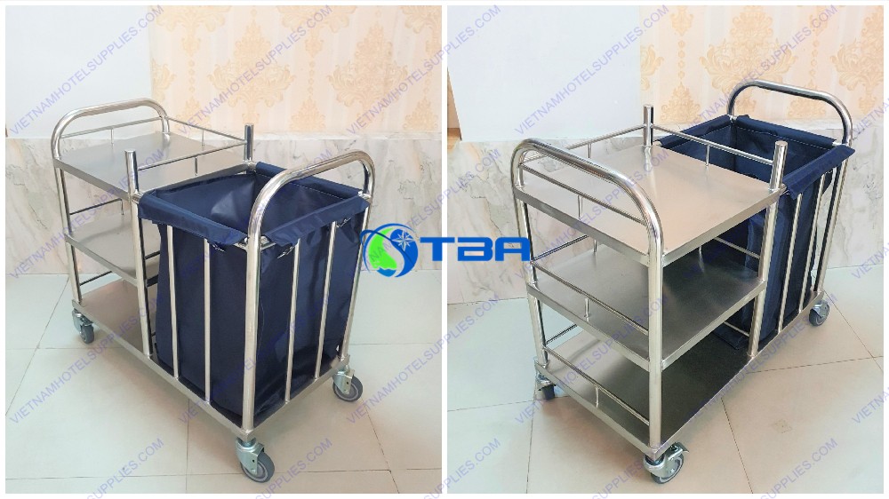 Xe thu gom đồ vải vệ sinh bệnh viện