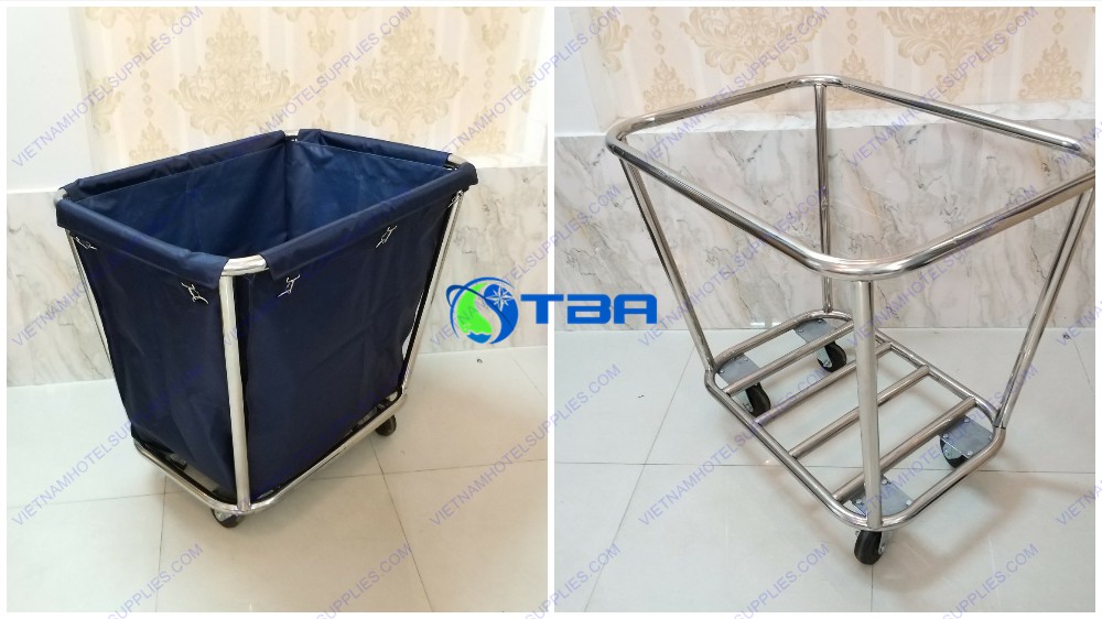 Xe đẩy vệ sinh thu gom đồ vải
