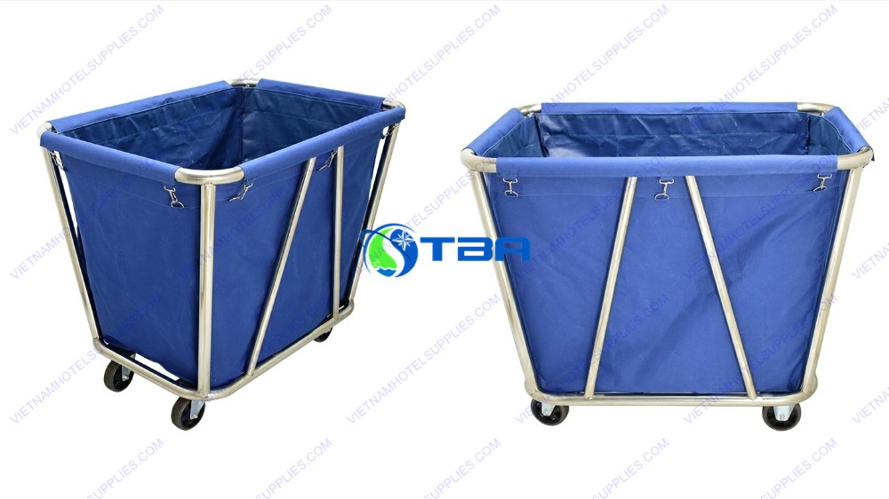 Xe thu gom đồ giặt ủi khung inox