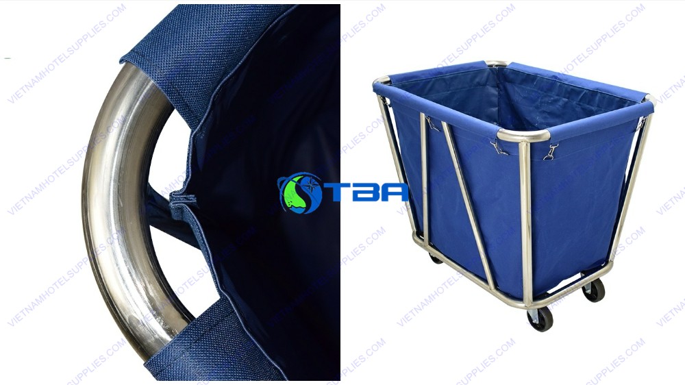Xe thu gom đồ giặt ủi khung inox