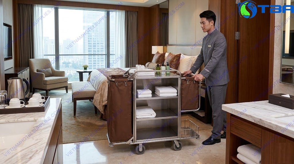 xe dọn vệ sinh buồng phòng đôi