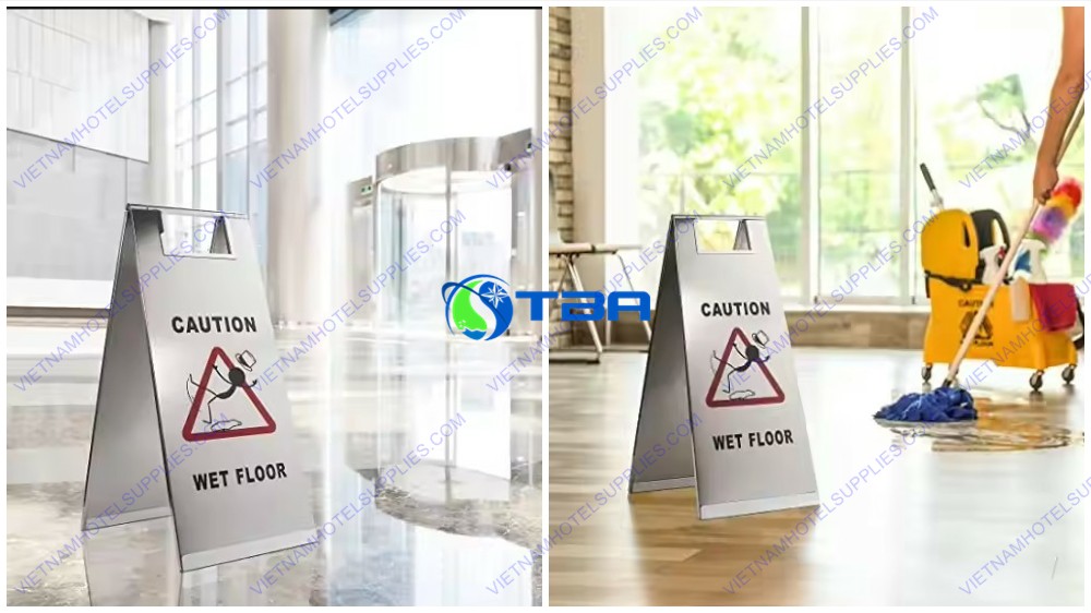 Biển cảnh báo SÀN ƯỚT đặt sàn inox