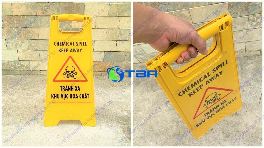 Biển cảnh báo TRÁNH XA KHU VỰC HÓA CHẤT chữ A