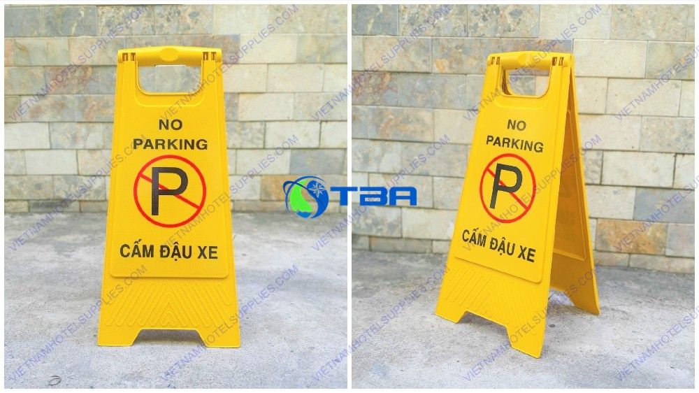 Biển báo KHU VỰC CẤM ĐẬU XE đặt sàn chữ A