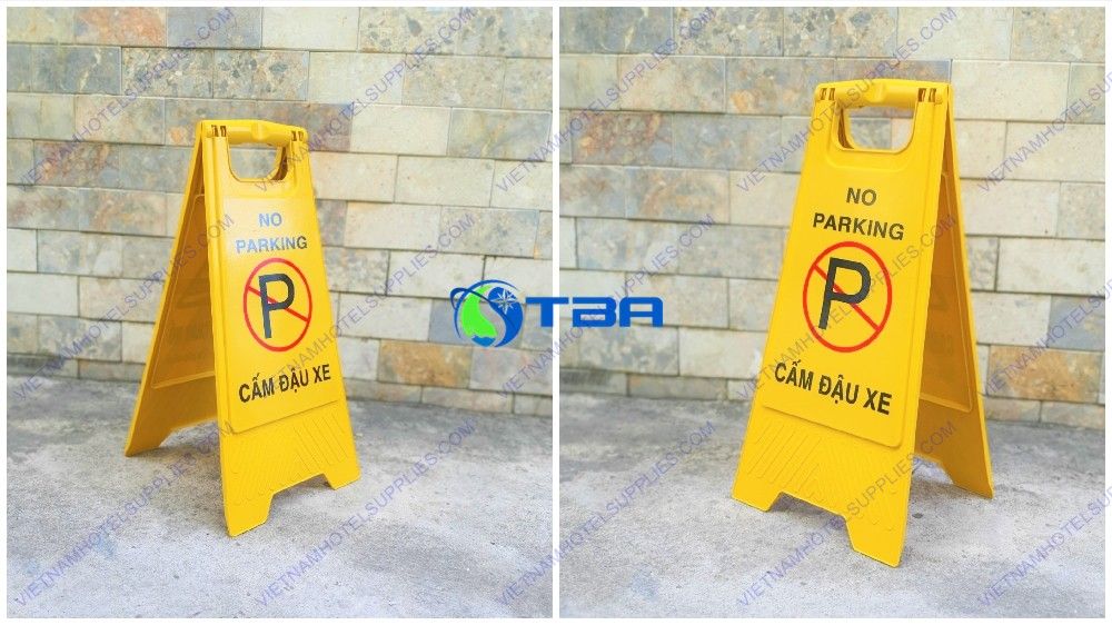Biển báo KHU VỰC CẤM ĐẬU XE đặt sàn chữ A