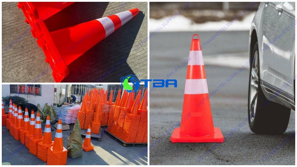 Chóp nón giao thông nhựa dẻo PVC 68cm