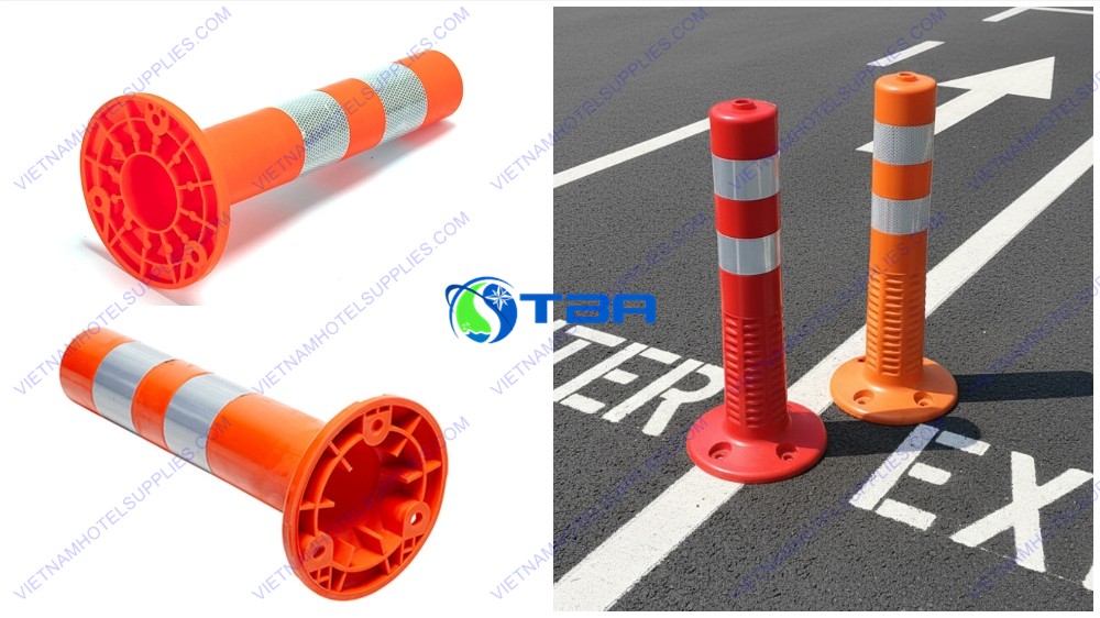 Cọc tiêu giao thông hình trụ nhựa PU cao 45cm