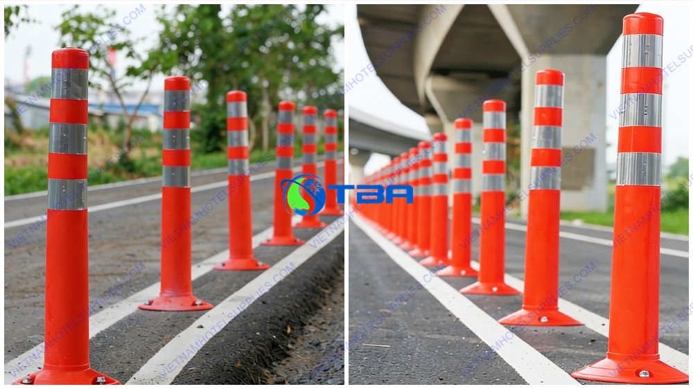 Trụ cọc tiêu giao thông nhựa dẻo PU cao 75cm