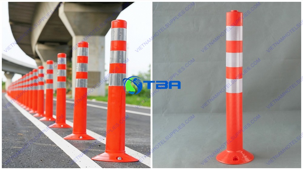 Trụ cọc tiêu giao thông nhựa dẻo PU cao 75cm