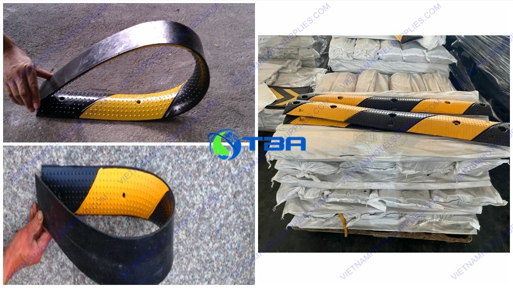 Gờ giảm tốc cao su sọc chéo