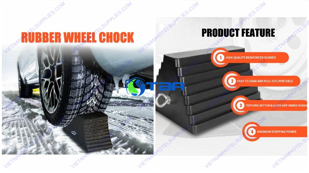 Cục chặn lùi bánh xe di động cao su ASIA-CBX15T