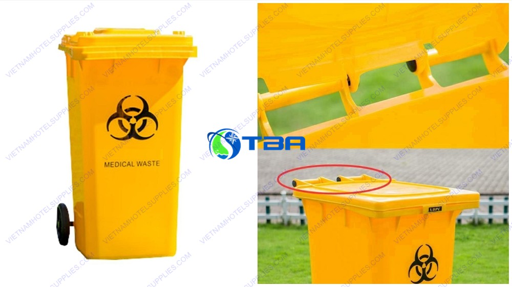 Thùng rác y tế màu vàng 120L