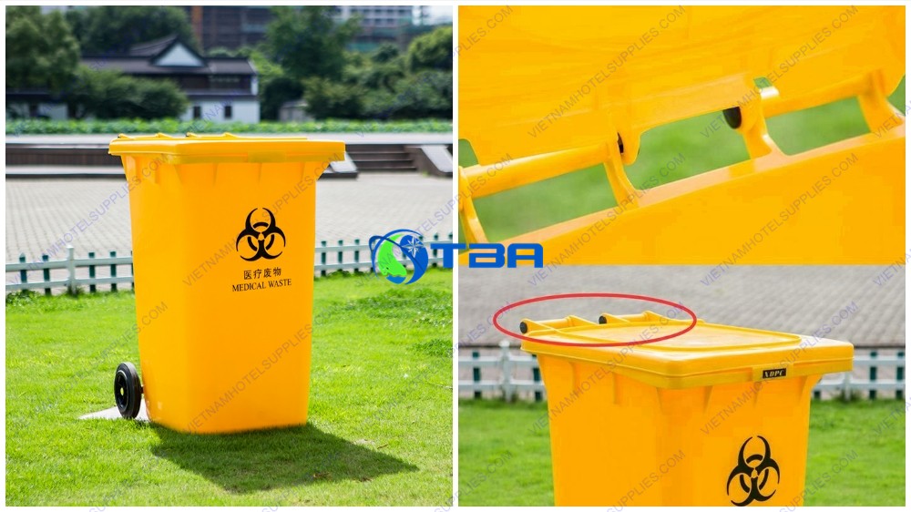 Thùng rác y tế màu vàng 240L