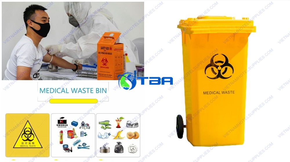 Thùng rác y tế màu vàng 120L