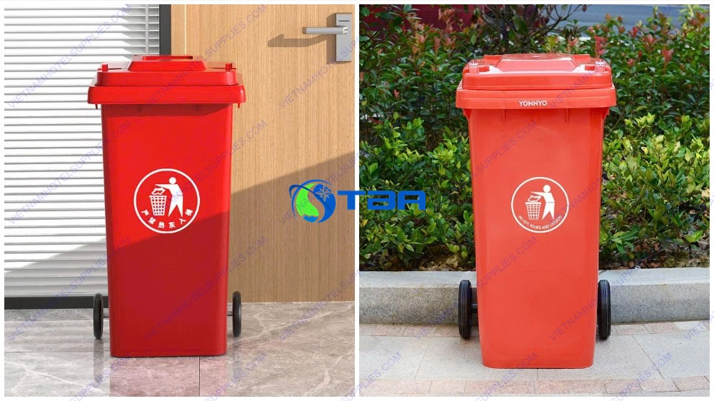 ​    ​Thùng phân loại rác nhựa Xanh - Vàng - Đỏ 120L
