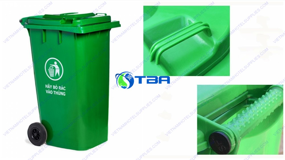 Thùng rác nhựa màu xanh 120L