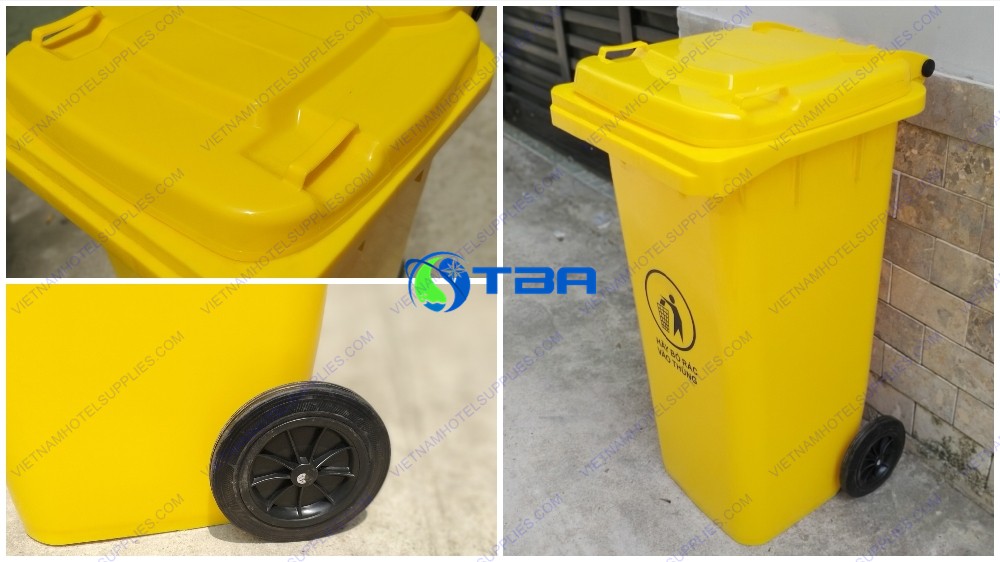 Thùng rác nhựa màu vàng 120L