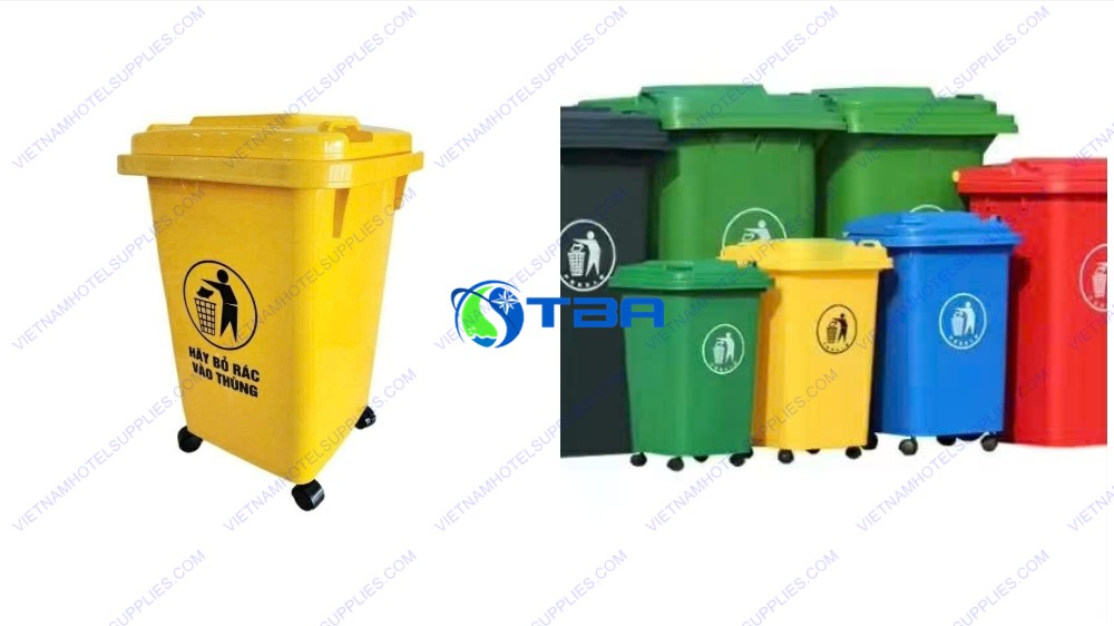 Thùng rác nhựa màu vàng 60L