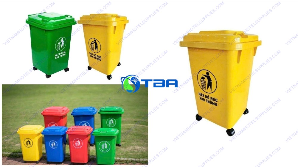 Thùng rác nhựa màu vàng 60L