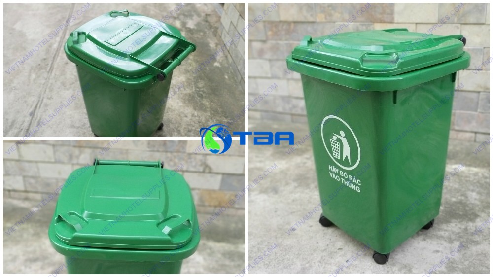 Thùng rác nhựa màu xanh 60L