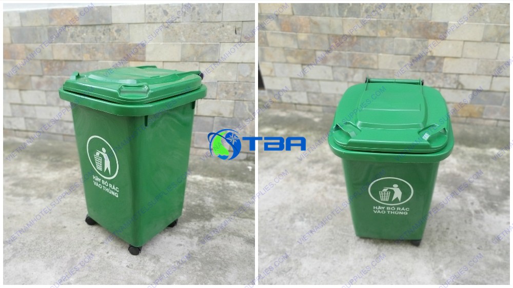 Thùng rác nhựa màu xanh 60L