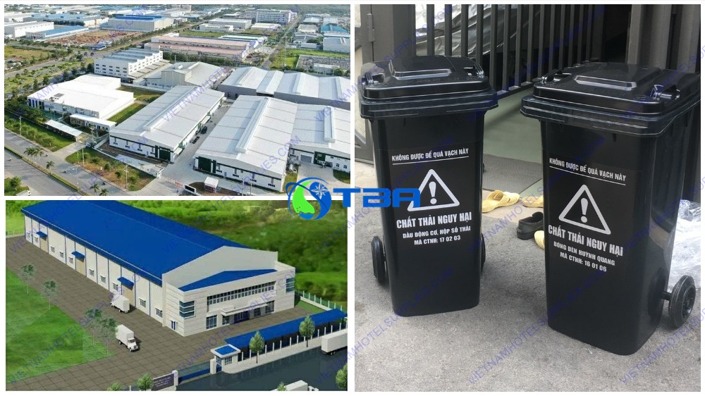 Thùng rác đen nguy hại cho nhà xưởng 240L ASIA