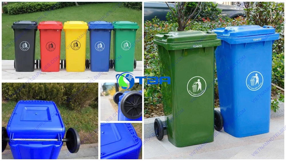 Thùng rác nhựa ASIA 120L xanh dương TRXD120L