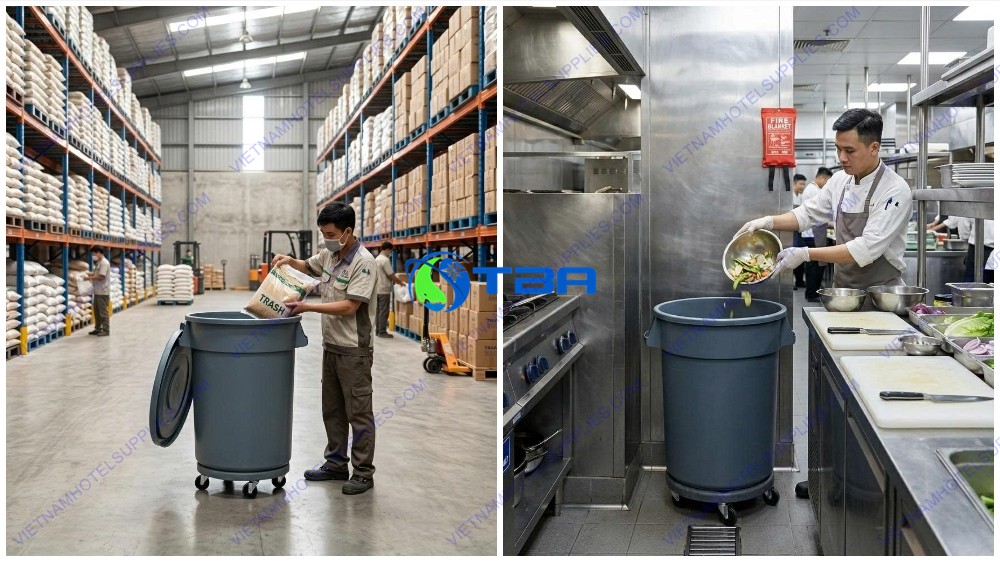 thùng rác bếp công nghiệp nhà hàng
