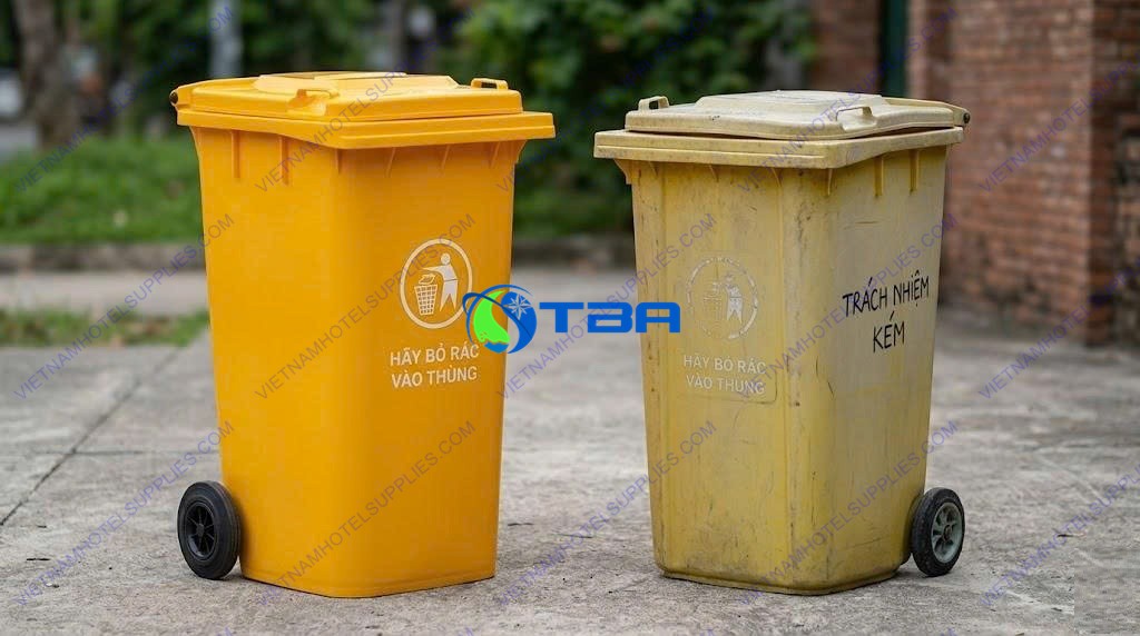 So sánh thùng rác nhựa HDPE chất lượng cao và hàng giá rẻ