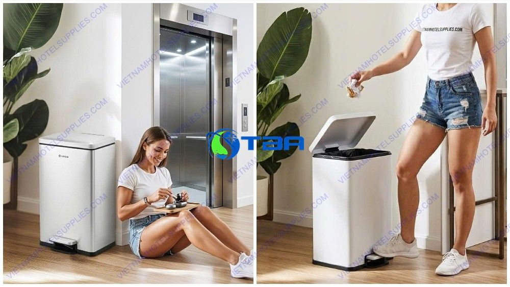 Thùng rác inox đạp chân