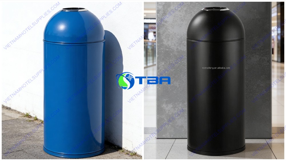 Thùng rác inox hình đạn trụ tròn ASIA-A350