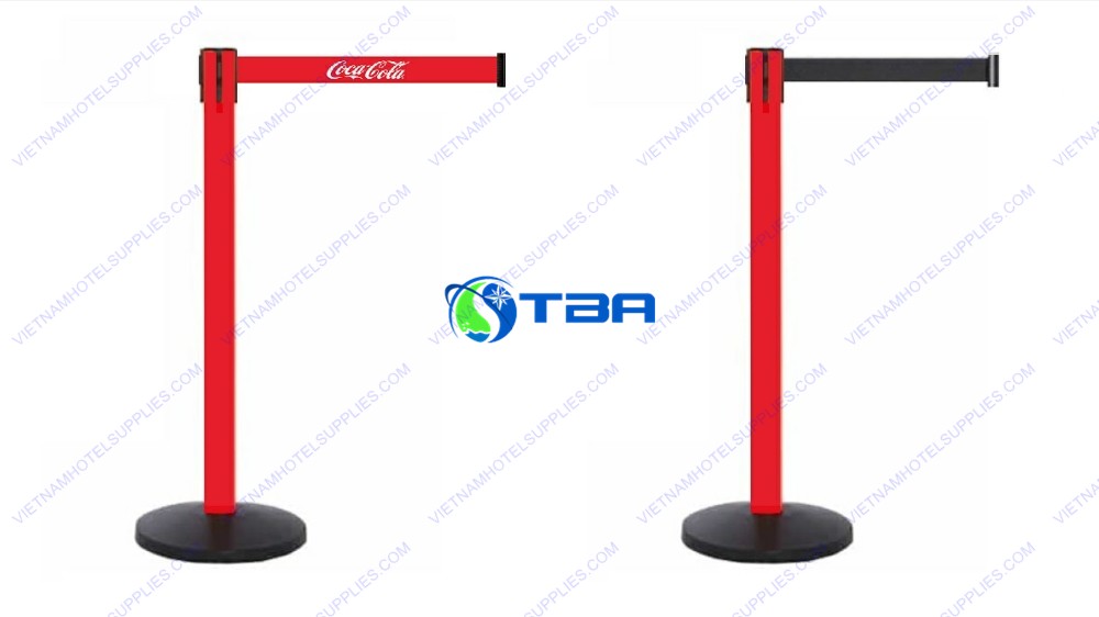 Trụ chắn barier phân làn màu đỏ dây đen