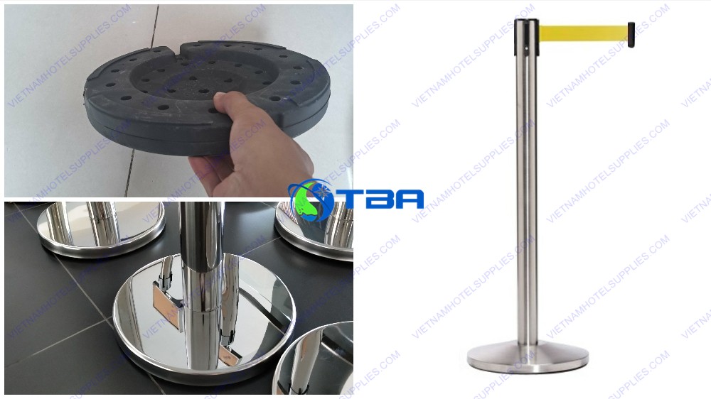 Cột chắn inox chất lượng cao dây màu vàng 2 mét