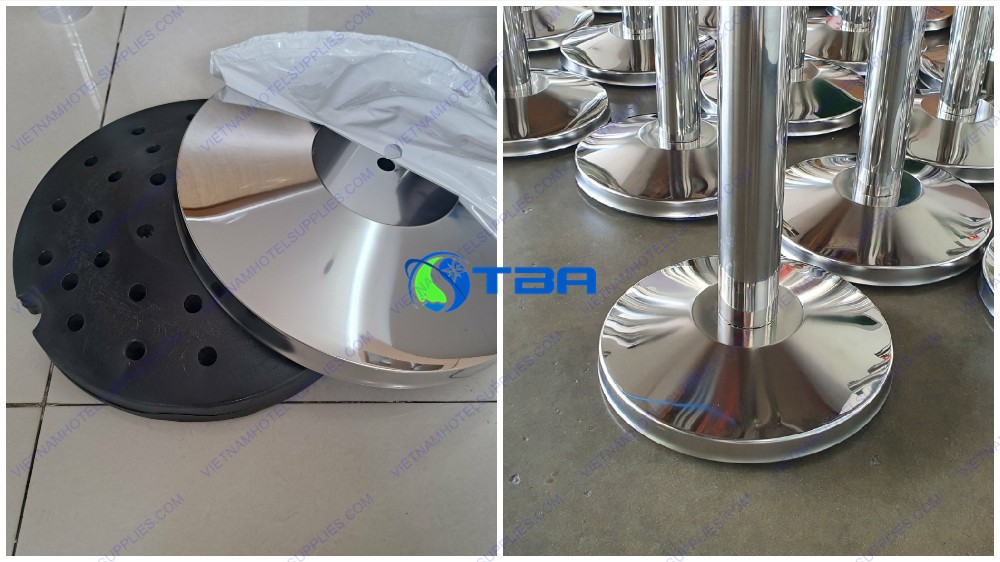 Trụ chắn inox phân làn đế chóp