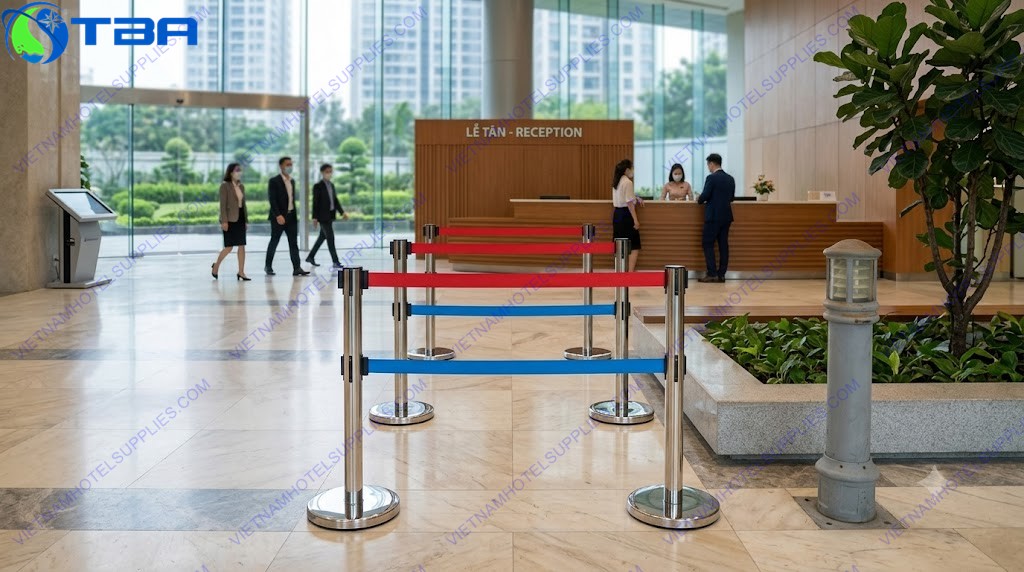 Cột chắn inox dây đôi