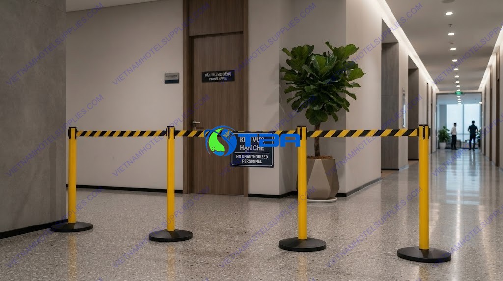 Cột chắn ngăn cách khu vực màu vàng 2m