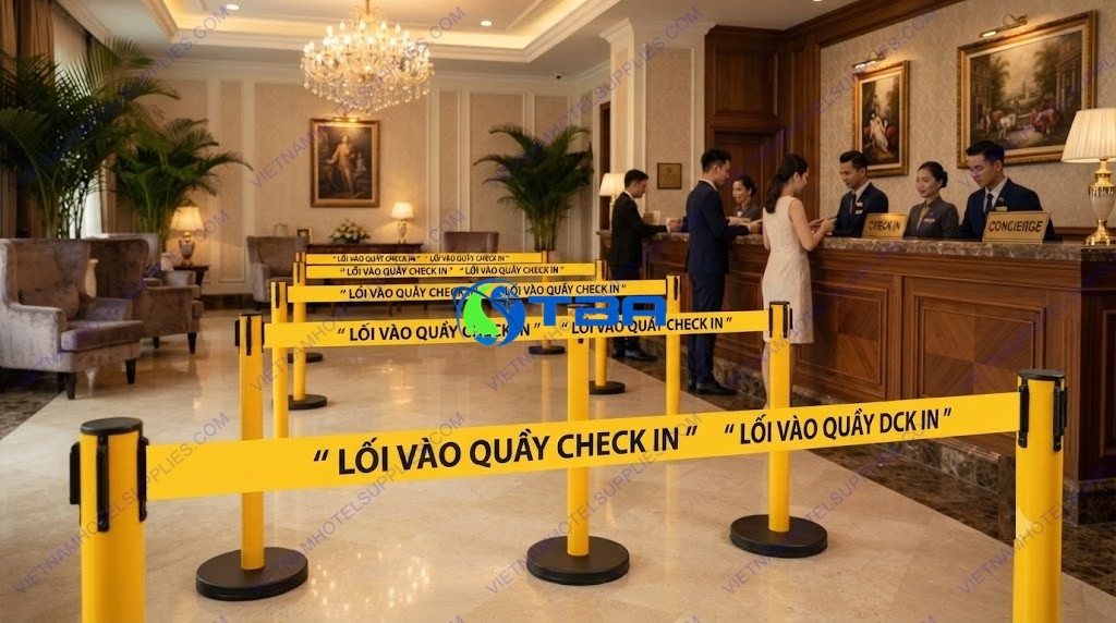 Trụ chắn phân làn màu vàng di động